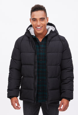 AERO Solid Hooded Puffer Jacket