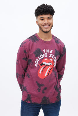 Pull à enfiler ras du cou teint noué à imprimer graphique The Rolling Stones