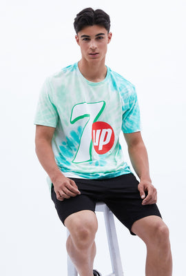 T-shirt teint-noué en spirale à imprimé 7UP