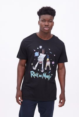 T-shirt a imprimé graphique Rick et Morty flottant
