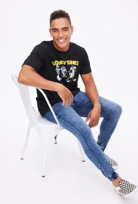 T-shirt à imprimé graphique chaines en or Looney Tunes