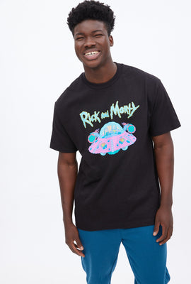 T-shirt à imprimer graphique Rick et Morty vaisseau spatial