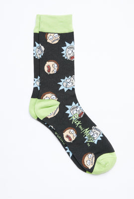 Chaussettes à imprimer graphique visages de Rick & Morty