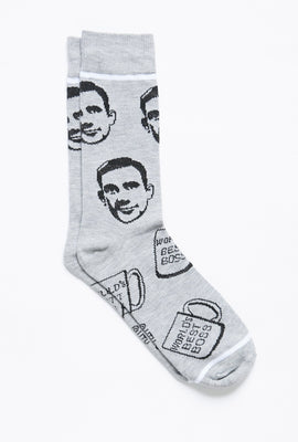 Socquettes à imprimé Michael Scott Best Boss avec motif jacquard