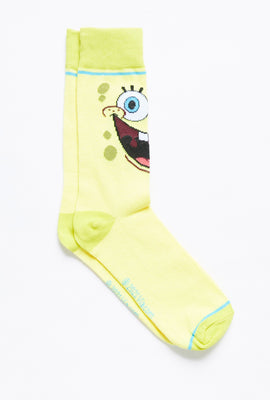 Socquettes à imprimé Bob l'Éponge avec motif jacquard