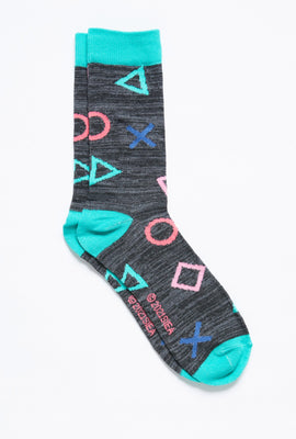 Socquettes à imprimé Boutons PlayStation avec motif jacquard