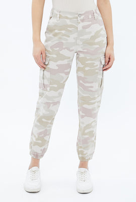 Jogger cargo taille haute