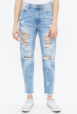 Jean maman à taille haute