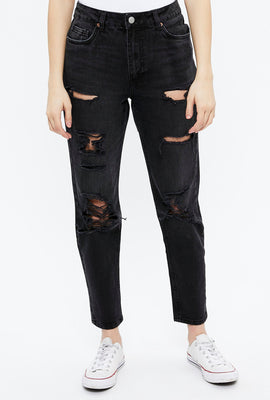 Jean maman à taille haute