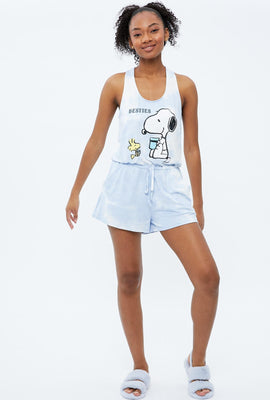 Barboteuse-pyjama nouée-teinte à imprimé Peanuts super douce