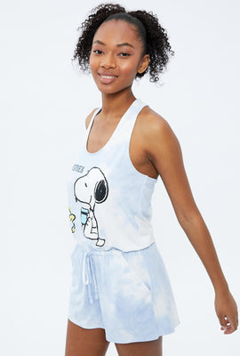 Barboteuse-pyjama nouée-teinte à imprimé Peanuts super douce