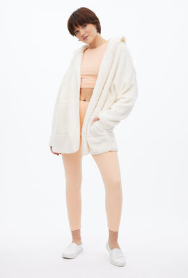 AERO Sherpa Open-Front Hooded Cardigan