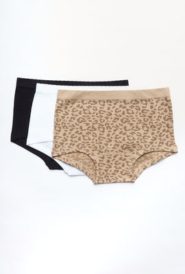 Culotte garçonne AERO côtelé sans couture taille haute paquet de 3