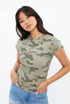 T-shirt petit côtelé à imprimé Aéropostale