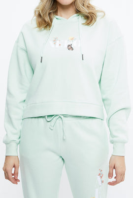 Haut à capuchon écourté à imprimé floral de logo Aero