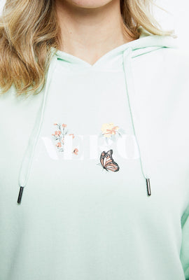 Haut à capuchon écourté à imprimé floral de logo Aero