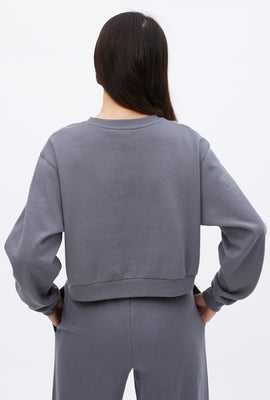 Aéropostale California Racing Cars Graphic Crew Neck Boxy Crop Pullover Sweatshirt