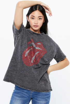T-shirt ample avec pierres du Rhin The Rolling Stones