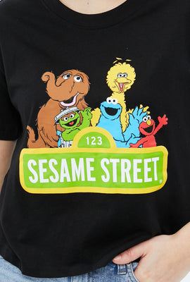 T-shirt écourté carré à imprimé Sesame Street