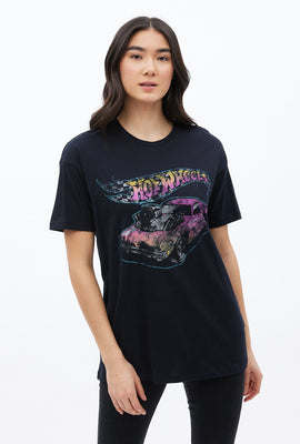 T-shirt surdimensionné à imprimé graphique Hot Wheels