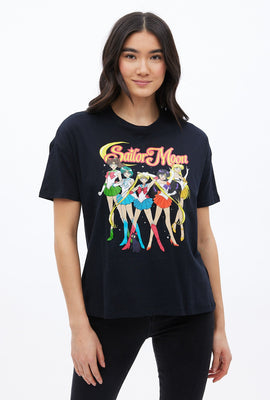 T-shirt coupe garçonne à imprimé graphique Sailor Moon And Gang