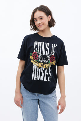 T-shirt coupe garçonne à imprimé graphique Guns N' Roses Appetite For Destruction Banner