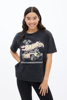 T-shirt coupe garçonne à imprimé graphique Hot Wheels