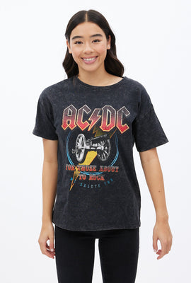 T-shirt coupe garçonne à imprimé graphique AC/DC For Those About To Rock