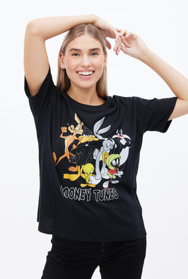 T-shirt coupe garçonne à imprimer graphique Looney Tunes
