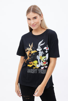 T-shirt coupe garçonne à imprimer graphique Looney Tunes