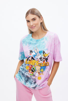 T-shirt teint noué coupe garçonne à imprimer graphique Tune Squad