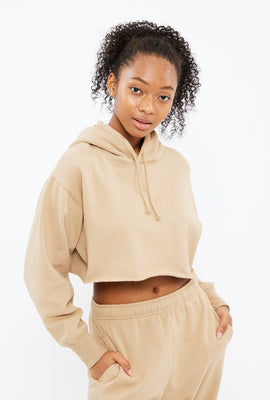 AERO Boxy Crop Fleece Pullover Hoodie