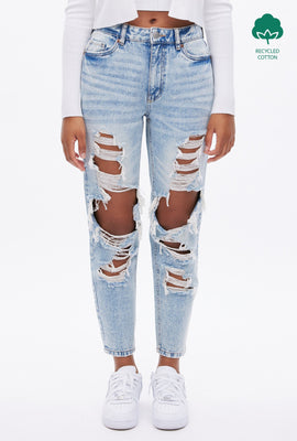 AERO Premium Air High Rise Destroyed Mom Jean