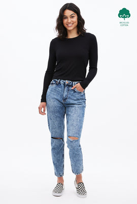AERO Premium Air High Rise Destroyed Mom Jean