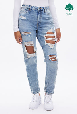 Jean Maman AERO Premium Air taille haute détruit au genou