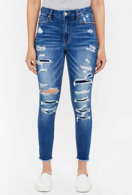 Jegging sérieusement extensible court galbé à taille haute