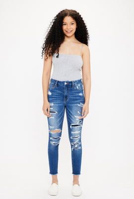 Jegging sérieusement extensible court galbé à taille haute