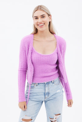 Camisole pull AERO en laine mohair pelucheux