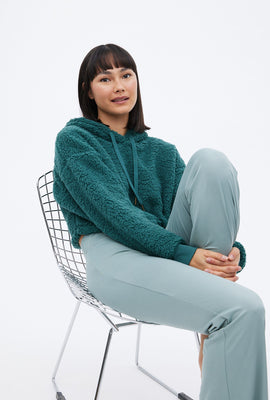 AERO Sherpa Knit Crop Pajama Pullover Hoodie