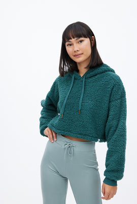 AERO Sherpa Knit Crop Pajama Pullover Hoodie