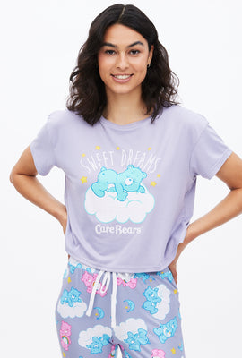 T-shirt pyjama super doux coupe court carrée à imprimé graphique Bisounours Sweet Dreams