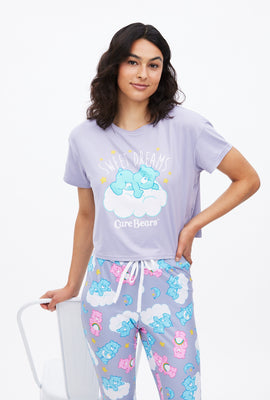 T-shirt pyjama super doux coupe court carrée à imprimé graphique Bisounours Sweet Dreams
