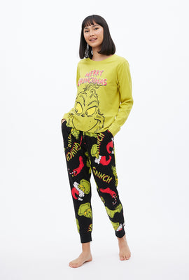 Ensemble pyjama 2 pièces AERO à imprimer graphique Le Grincheux Merry Grinchmas