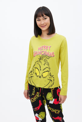 Ensemble pyjama 2 pièces AERO à imprimer graphique Le Grincheux Merry Grinchmas