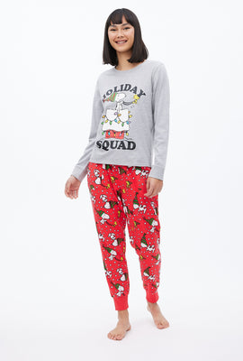 Ensemble pyjama 2 pièces AERO à imprimer graphique Peanuts Holiday Squad