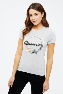 T-shirt classique à imprimé graphique Aéropostale cercle fleurie