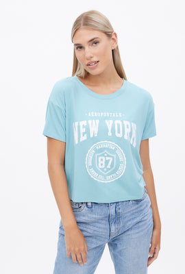 T-shirt coupe court carré super doux à imprimé graphique Aéropostale New York 87