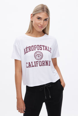 T-shirt coupe court carré super doux à imprimé graphique Aéropostale California