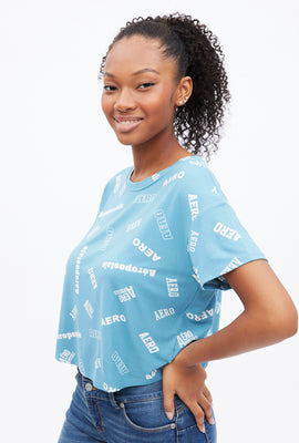 T-shirt AERO coupe court carré super doux à imprimé graphique partout