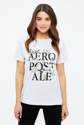 T-shirt de coupe garçonne fleuri à imprimé Aéropostale